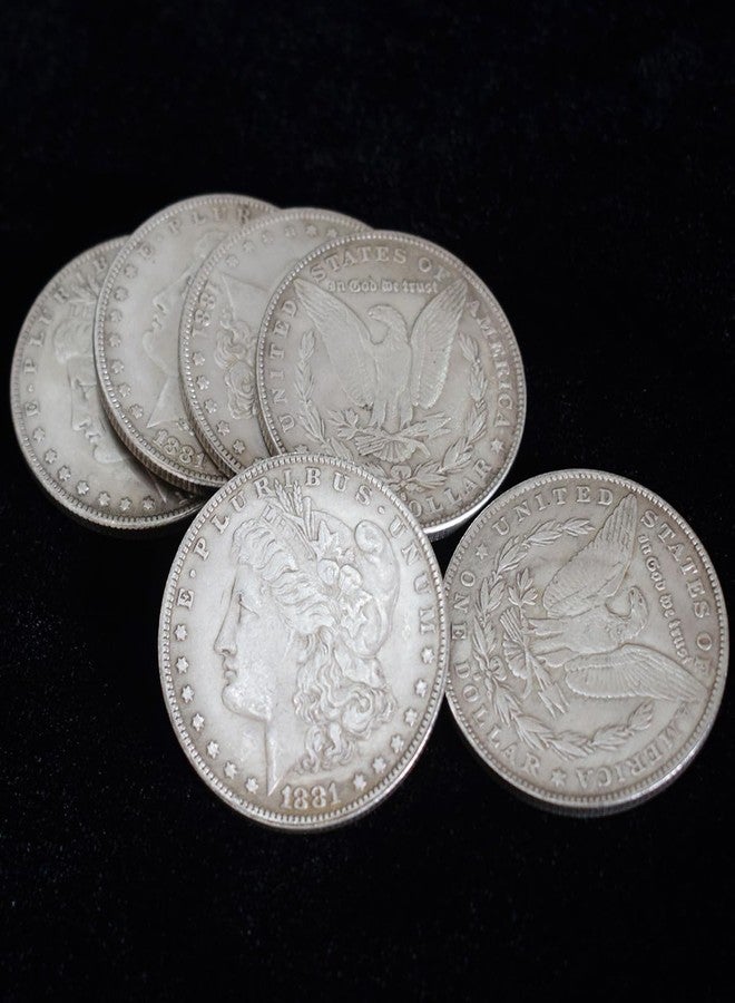Fogilas 6 Pcs Morgan Dollar (3.8cm Dia) Magic Set Can Be Attracted by Magnets Magic Props Accessories Used in Appearing/Disappearing Coin Magic Performance - Image 1